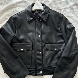 Zara Faux Leather Jacket, Size Large